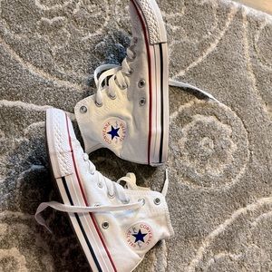 Girls size 2 high top white converse